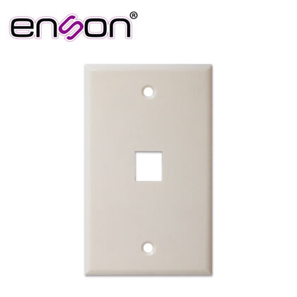 PLACA DE PARED (FACEPLATE) UNIVERSAL ENS-FP61 ENSON 1 PUERTO ESTILO KEYCONNECT CAT6A CAT6 CAT5E CONECTORES DE FIBRA OPTICA Y COAXIALES COLOR BLANCO USO INTERIOR MATERIAL PLASTICO ABS