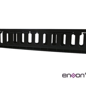 ORGANIZADOR HORIZONTAL FRONTAL PARA RACK ENSON ENS-CM24 2UR CON PEINES DE POLICARBONATO TAPA REMOVIBLE Y ABATIBLE PARA MAYOR PROTECCION Y MEJOR ACCESO CUMPLE CON NORMA EIA
