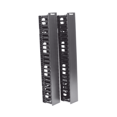Organizador Vertical NetRunner, Doble (Frontal y Posterior), Para Rack Abierto de 45 Unidades, 4.9in de Ancho, Color Negro - Image 3
