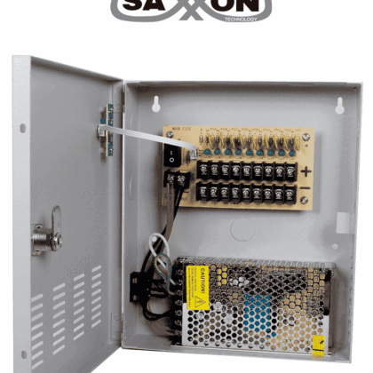 SAXXON PSU1210D9 - Fuente de Poder de 12 vcd/ 10 Amperes/ Para 9 Camaras/ 1.1 Amper por Canal/ Protección contra Sobrecargas/ Certificación UL/