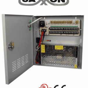 SAXXON PSU1220D18 - Fuente de 12 vcd/ 20 Amperes/ Para 18 Camaras/ 1.1 Amper por Canal/ Protección contra Sobrecargas/ Certificación UL/