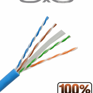 SAXXON OUTP6COP100B - Bobina de Cable UTP Cat6 100% Cobre/ 100 Metros/ Color Azul/ Uso Interior/ Soporta Pruebas de Rendimiento/ Cert ISO9001/ UL 444/ RoSH/ ANSI/ TIA/ EI