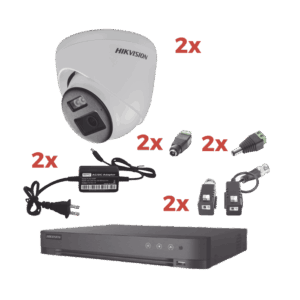 Kit Audio Bidireccional TurboHD 1080p / DVR 4 Canales / 4 Cámaras Bala (Exterior) con Bocina y Microfóno Integrado / 1 Fuente de Poder / Accesorios