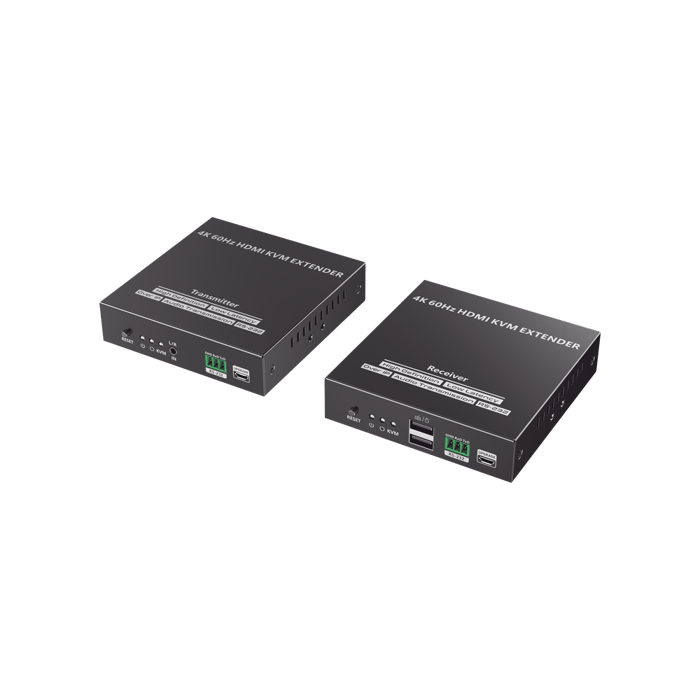 Kit Extensor KVM (HDMI y USB) hasta 120 metros | Transmite el Video y Controla tu DVR vía USB a distancia | Soporta resolución 4K @60Hz | Cat 6, 6a y 7 | Salida Loop en el Tx para visualización local