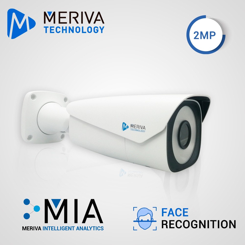 CAMARA IP BULLET MERIVA TECHNOLOGY MAFR-200 / 2MP / H.265+ / LENTE MOTORIZADO 7 - 22MM / 10M LED / IP67 / METALICA / 12 VCD / POE / SOPORTA MICRO SD HASTA 256 GB (NO INCLUIDA) / 1 ENTRADA + 1 SALIDA DE AUDIO / 1 ENTRADA + 1 SALIDA DE ALARMA / MIA 2.0 / ONVIF / FACE RECOGNITION INTEGRADO HASTA 10,000 ROSTROS