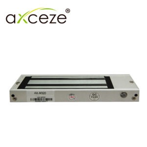 CHAPA MAGNETICA AXCEZE AX-M320 EJERCE UNA FUERZA DE SUJECION DE 300 LIBRAS (158KG) FABRICADO EN ALUMINIO DIMENSIONES 20.5 X 170 X 37 MM IDEAL PARA PUERTAS ABATIBLES DE MADERA O ALUMINIO