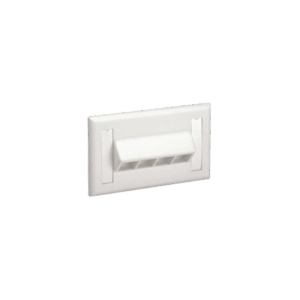 Placa de Pared Horizontal, Salida Para 4 Puertos Keystone, Con Espacios Para Etiquetas, Color Blanco Mate