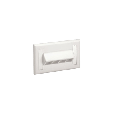 Placa de Pared Horizontal, Salida Para 4 Puertos Keystone, Con Espacios Para Etiquetas, Color Blanco Mate