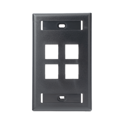 Placa de Pared Vertical, Salida Para 4 Puertos Keystone, Con Espacios Para Etiquetas, Color Negro - Image 5