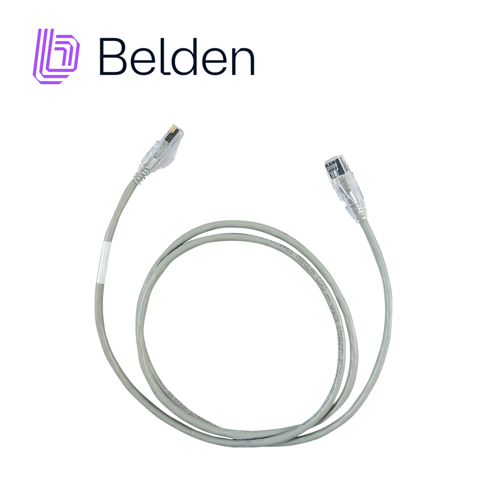 PATCH CORD DIAMETRO REDUCIDO UTP CAT6A BELDEN CAD1108004 / INTERIOR / GRIS / 4 PARES / 28 AWG / FORRO PVC / CMR / 4 PIES 1.2 METROS