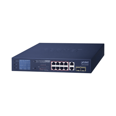Switch No Administrable 8 Puertos Gigabit con Modo Extender a 250 m,  2 Puertos Uplink 10/100/1000 Mbps, 2 Puertos SFP
