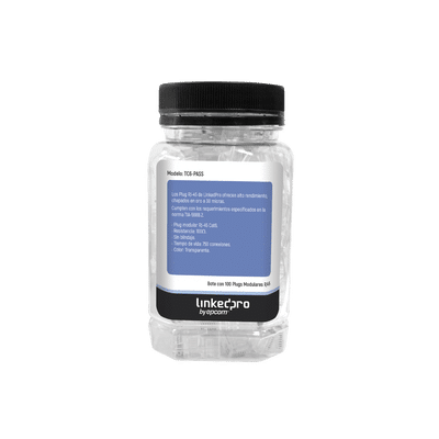 Bote con 100 Plugs Pass through RJ45 Cat6 sin blindaje, chapado de oro a 30 micras para durabilidad extrema - Image 2