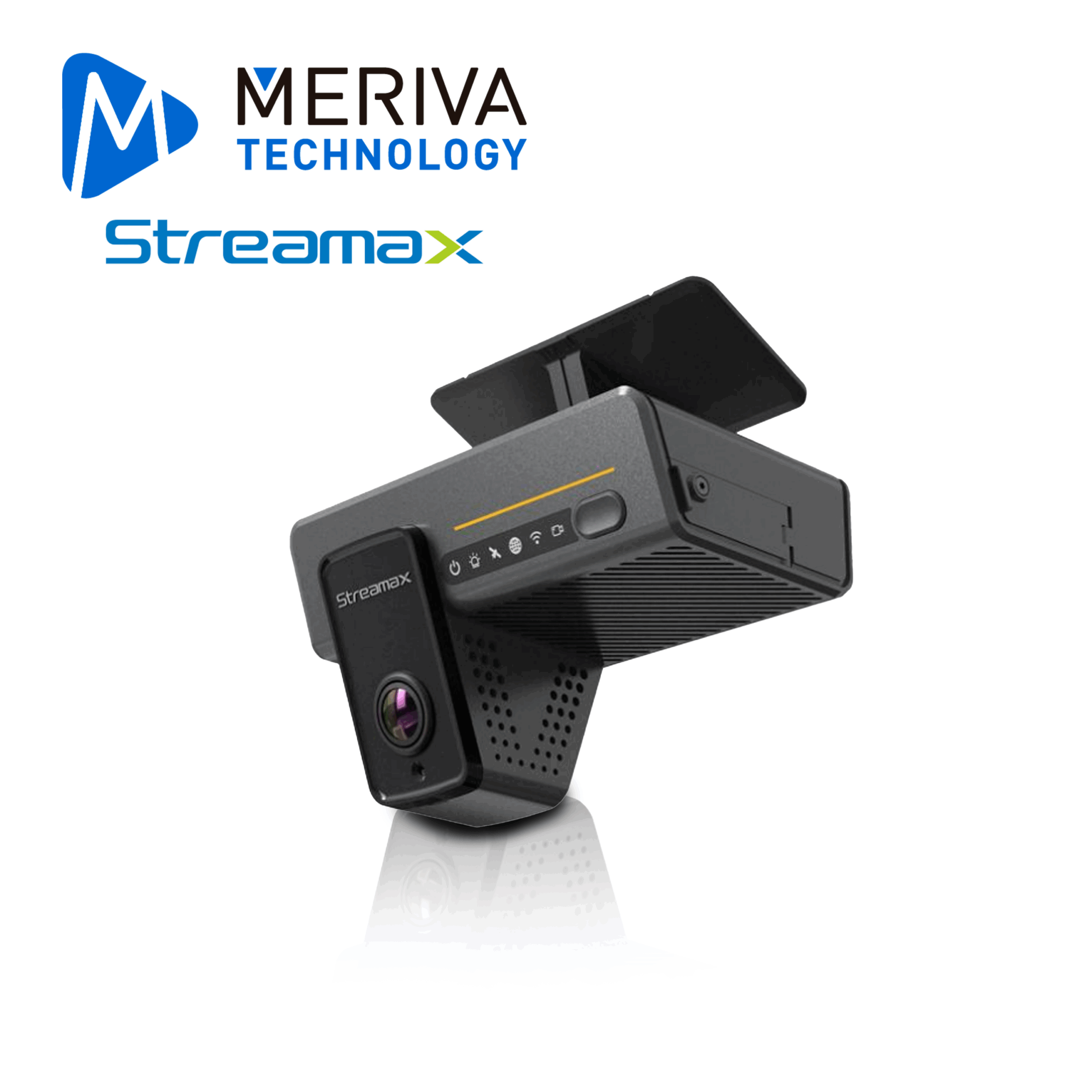 MDVR TIPO DASHCAM MERIVA STREAMAX ADPLUS 2.0-V1.1 / 2MP / DOBLE CAMARA IP INTEGRADA / H.265 / CAMARA EXTERNA 2.8MM + CAMARA INTERNA 2.3MM / SOPORTA DOS CAMARAS ADICIONALES (1 HD + 1 IP) / IP30 / 12 - 24 VCD / SOPORTA 2 MICRO SD HASTA 1TB (NO INCLUIDA) / MICROFONO INTEGRADO / WI-FI / 4G