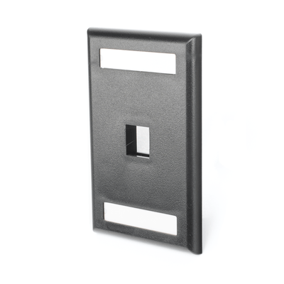 Placa de Pared Vertical, Salida Para 1 Puerto Keystone, Con Espacios Para Etiquetas, Color Negro - Image 3