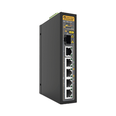 Switch Industrial PoE+ No-Administrable de 5 Puertos 10/100/1000 Mbps (4 Puertos son PoE+) + 1 puertos SFP, 90 W