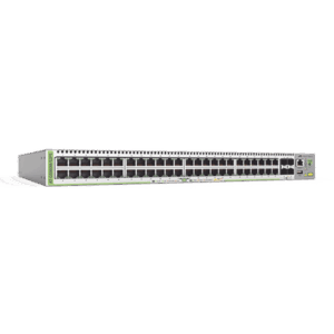 Switch PoE+ Administrable CentreCOM GS980M, Capa 3 de 48 puertos 10/100/1000Mbps + 4 SFP Gigabit, 740 W