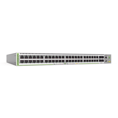 Switch PoE+ Administrable CentreCOM GS980M, Capa 3 de 48 puertos 10/100/1000Mbps + 4 SFP Gigabit, 740 W