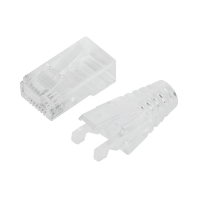 Bote con 50 Plugs Pass through RJ45 Cat6 sin blindaje, con alivio de tensión incluido, chapado de oro a 30 micras para durabilidad extrema - Image 4