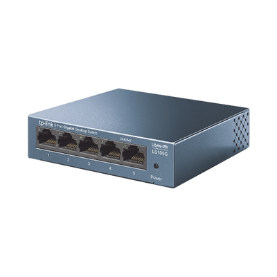 Switch de escritorio Gigabit de 5 puertos 10/100/1000Mbps, carcasa metálica