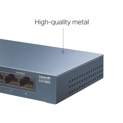 Switch de escritorio Gigabit de 8 puertos 10/100/1000Mbps, carcasa metálica - Image 2