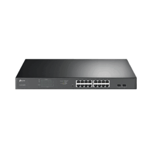 Switch JetStream de 16 puertos 10/100/1000Mbps y PoE af/at, 2 puertos SFP hasta 192W.