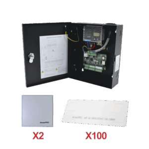 Kit para automatizar 2 ACCESOS VEHICULARES con STICKERS en Parabrisas de vehiculos / Incluye Panel, 2 lectores y 100 stickers / Software IVMS4200 incluido