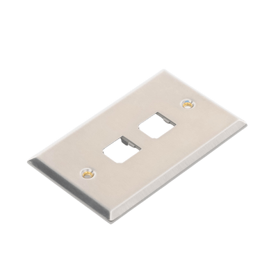 Placa de Pared Vertical, de Acero Inoxidable, Salida Para 2 Puertos Mini-Com - Image 2