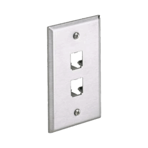 Placa de Pared Vertical, de Acero Inoxidable, Salida Para 2 Puertos Mini-Com