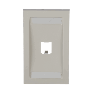 Placa de Pared Vertical Ejecutiva, Salida Para 1 Puerto Mini-Com, Con Espacios Para Etiquetas, Color Blanco Mate