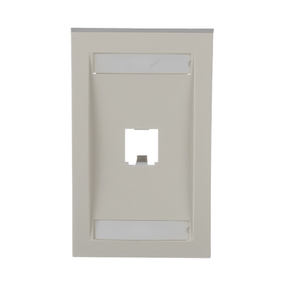 Placa de Pared Vertical Ejecutiva, Salida Para 1 Puerto Mini-Com, Con Espacios Para Etiquetas, Color Blanco Mate