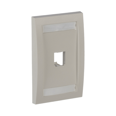 Placa de Pared Vertical Ejecutiva, Salida Para 1 Puerto Mini-Com, Con Espacios Para Etiquetas, Color Blanco Mate - Image 2