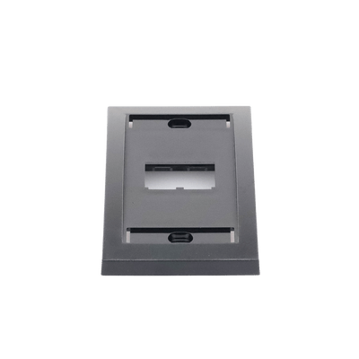 Placa de Pared Vertical Ejecutiva, Salida de 2 Puertos Mini-Com, Con Espacios Para Etiquetas, Color Negro - Image 2