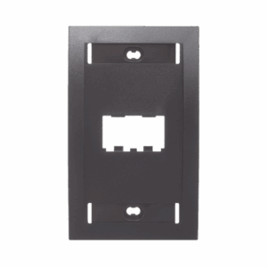 Placa de Pared Vertical Ejecutiva, Salida de 2 Puertos Mini-Com, Con Espacios Para Etiquetas, Color Negro