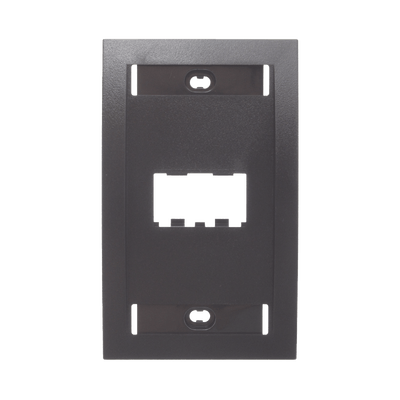 Placa de Pared Vertical Ejecutiva, Salida de 2 Puertos Mini-Com, Con Espacios Para Etiquetas, Color Negro