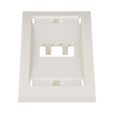 Placa de Pared Vertical Ejecutiva, Salida Para 2 Puertos Mini-Com, Con Espacios Para Etiquetas, Color Blanco Mate