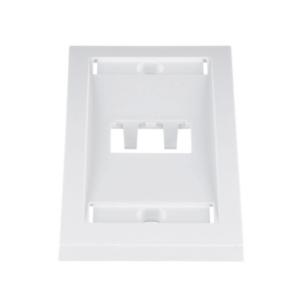 Placa de Pared Vertical Ejecutiva, Salida Para 2 Puertos Mini-Com, Con Espacios Para Etiquetas, Color Blanco