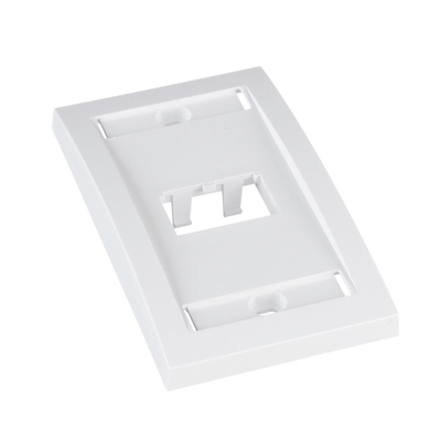 Placa de Pared Vertical Ejecutiva, Salida Para 2 Puertos Mini-Com, Con Espacios Para Etiquetas, Color Blanco - Image 2