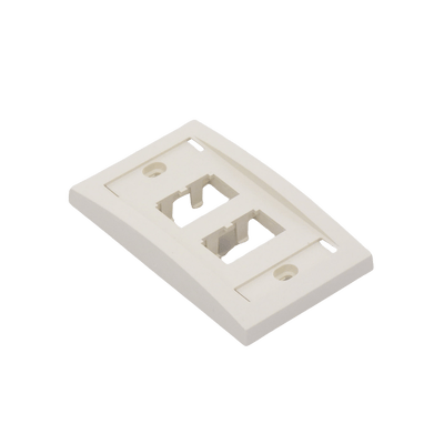 Placa de Pared Vertical Ejecutiva, Salida Para 4 Puertos Mini-Com, Con Espacios Para Etiquetas, Color Blanco Mate - Image 8