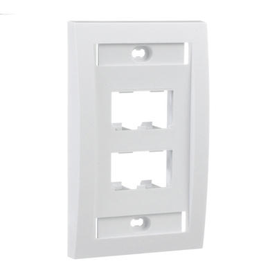 Placa de Pared Vertical Ejecutiva, Salida Para 4 Puertos Mini-Com, Con Espacios Para Etiquetas, Color Blanco - Image 2