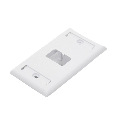 Placa de Pared Vertical Clásica, Salida Para 2 Puertos Mini-Com, Con Espacios Para Etiquetas, Color Blanco - Image 4