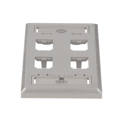 Placa de Pared Vertical, de Acero Inoxidable, Salida Para 4 Puertos Mini-Com, Con Espacios Para Etiquetas - Image 4