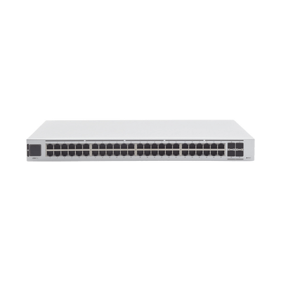 UniFi Switch USW-Pro-48, Capa 3 de 48 puertos Gigabit RJ-45 + 4 puertos 1/10G SFP+, pantalla informativa