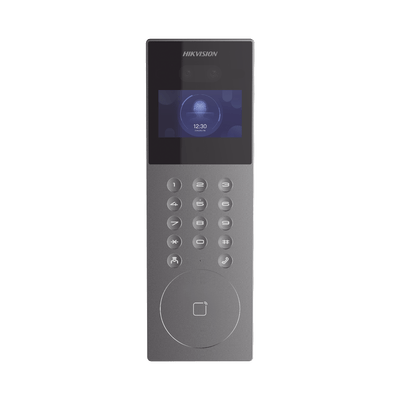 Videoportero IP Multiapartamento con Reconocimiento Facial / Llamada a App HikConnect (requiere monitor) / Protección IP65 / Apertura por Rostro, Tarjeta o App