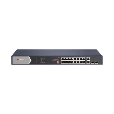 Switch Gigabit PoE+ / No Administrable / 16 Puertos 1000 Mbps PoE+ (4 Puertos PoE++ 90 W) / 2 Puertos 1000 Mbps Uplink + 2 Puertos SFP de Uplink / Modo Extendido hasta 300 Metros / 225 W - Image 2