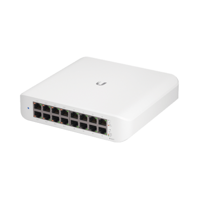 Switch UniFi Lite Administrable PoE de 16 Puertos 10/100/1000 Mbps (8 puertos 802.3af/at), 45 W