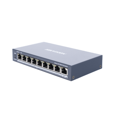 Switch PoE+ / Monitoreable / 8 Puertos 10/100 Mbps PoE+ / 1 Puerto 1000 Mbps de Uplink / Configuración Nube Hik-PartnerPro / Modo Extendido hasta 300 Metros / 110 W - Image 2