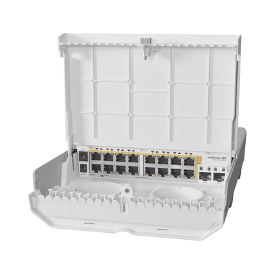 (netPower 16P) Switch administrable Sistema Operativo Dual, 16 puertos c/PoE, 2 puertos 10G SFP+ para Exterior