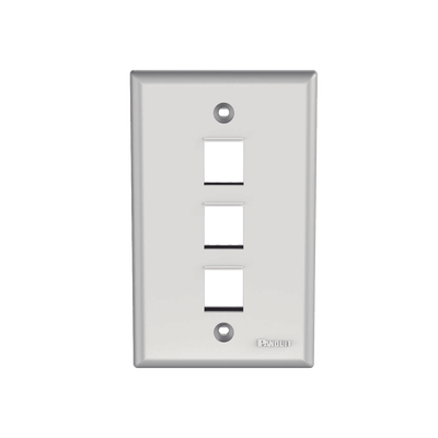 Placa de Pared Vertical, Salida Para 3 Puertos Keystone, Color Blanco - Image 2