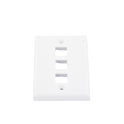 Placa de Pared Vertical, Salida Para 3 Puertos Keystone, Color Blanco - Image 5