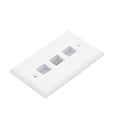 Placa de Pared Vertical, Salida Para 3 Puertos Keystone, Color Blanco - Image 6